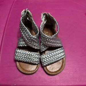 OshKosh B'gosh Silver and Brown Sandals with Woven Texture